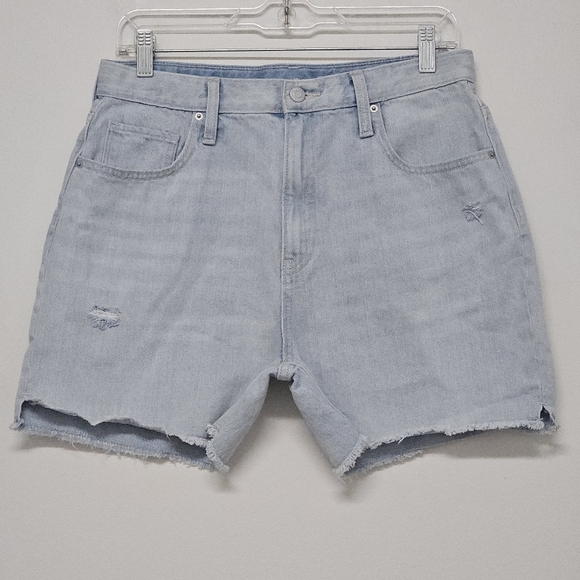 OLD NAVY HIGH RISE SLOUCHY STRAIGHT BUILT IN TOUGH JEAN SHORTS GIRL SIZE 16 PLUS - Picture 1 of 6
